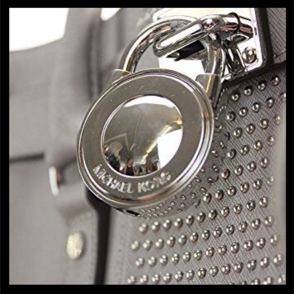 MICHAEL KORS Hamilton Large Micro Studded Leather Tote Pearl Grey - Picture 2 of 8